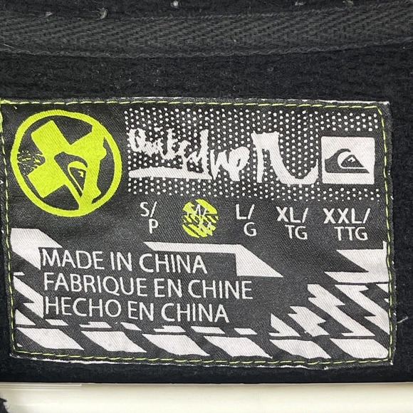 Quicksilver Hoodie Sweatshirt Mens L Long Sleeve Gray Pockets Logo Heavyweight‎ - Picture 8 of 11